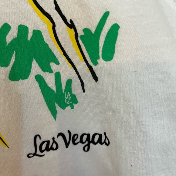 Vintage 80s Screen Stars Best Flamingo print white & pink single stitch T shirt - Picture 6 of 11